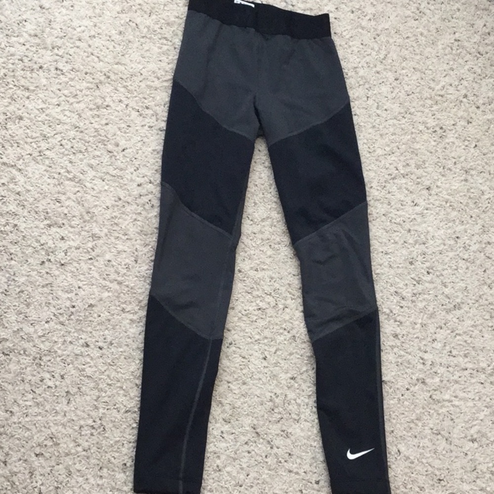 Gray and black Nike pro dri-fit thermal leggings